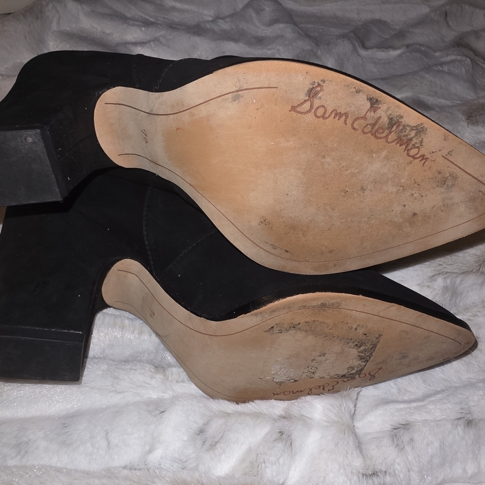 Sam Edelman Elegant Western Black Heeled Boots - Picture 7 of 8